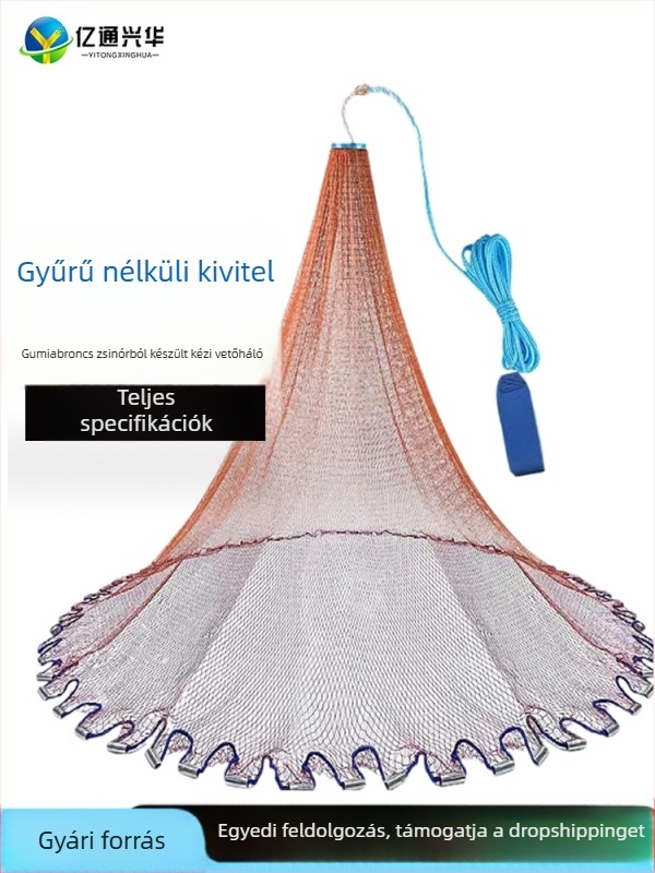 Amerikai stílusú kézi vetőháló, gyűrű nélküli, könnyen dobható horgász háló