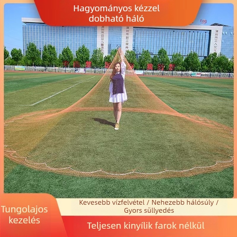 Kézi vetőháló – hagyományos, nylonból készült halászháló