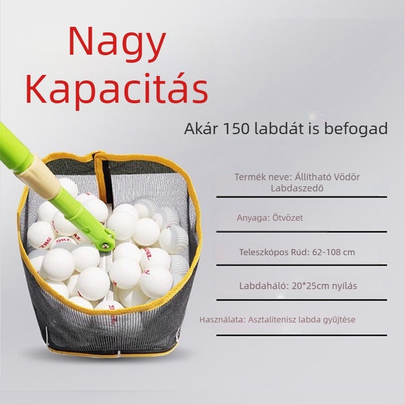 Asztalitenisz-labda gyűjtő keret állítható szögű