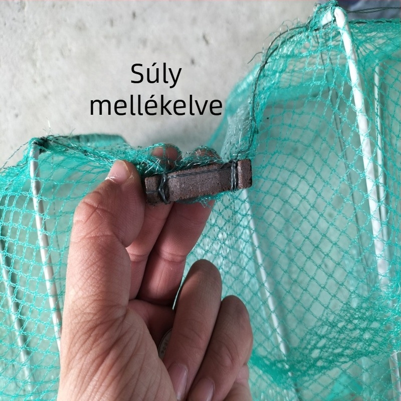 Összecsukható garnéla- és homárketrecek, tenyésztőketrecek, ketrecek halaknak, különféle vízi élőlényekre alkalmas hálók, multifunkcionális horgász hálók