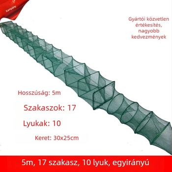 Deyin összecsukható garnéla háló, 17 szakasz, 10 lyuk