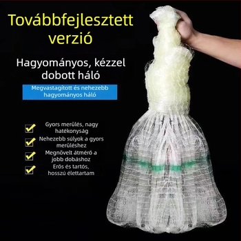 Hagyományos kézi vetőháló monofilament szálból