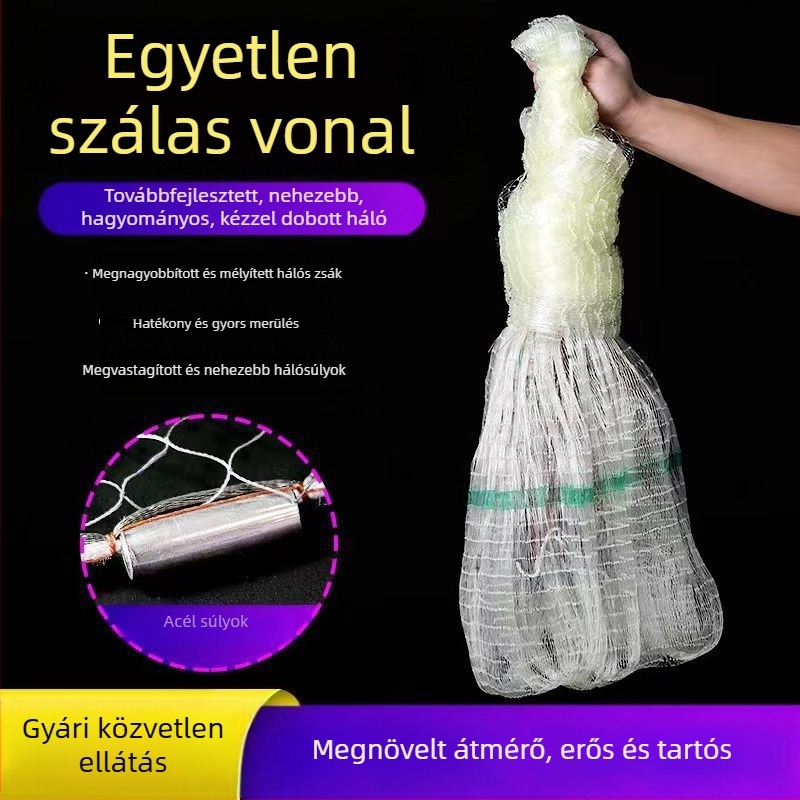 Hagyományos kézi vetőháló monofilament szálból