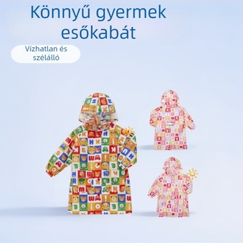 Gyerekeknek való esőponcsó cartoon medve és nyuszi dizájnnal, könnyű poliészter tafta, PU bevonat
