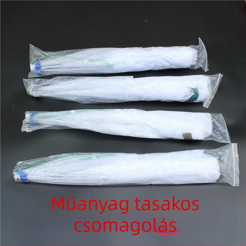 Fehér garnéla kosár és háló készlet, összecsukható horgász háló, kézzel dobott háló, halas táska, halas ketrec, horgászfelszerelés