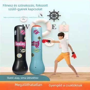 Otthoni felfújható, függőleges bokszoló oszlop PVC-ből, modell Cylinder, tömeg 500, harcművészeti önvédelmi célokra.