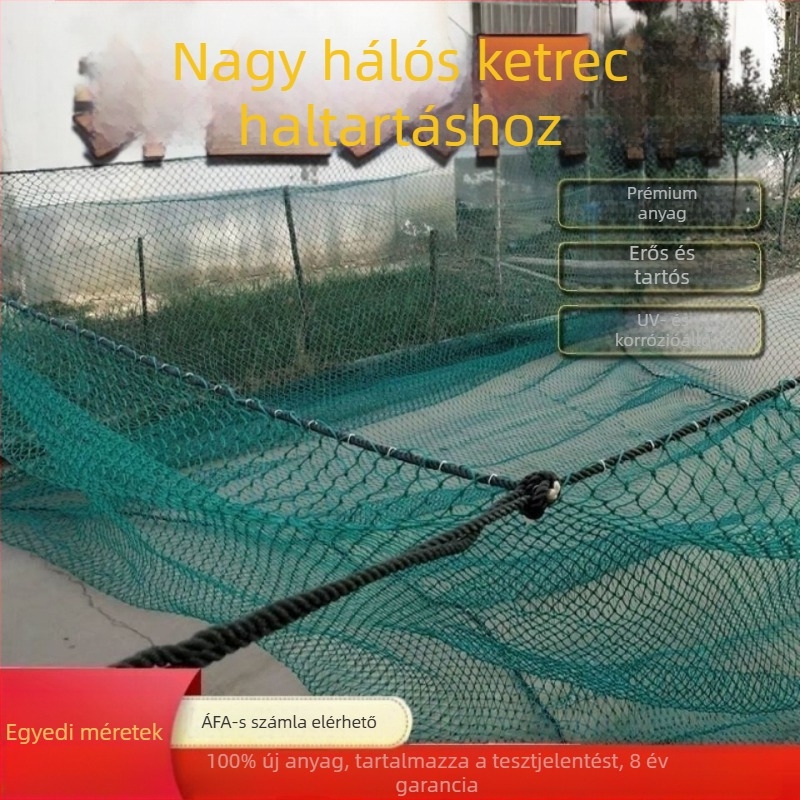 Nagy nejlon hálóedények akvakultúrához, fedéllel és megerősített hálókkal a halak tárolásához
