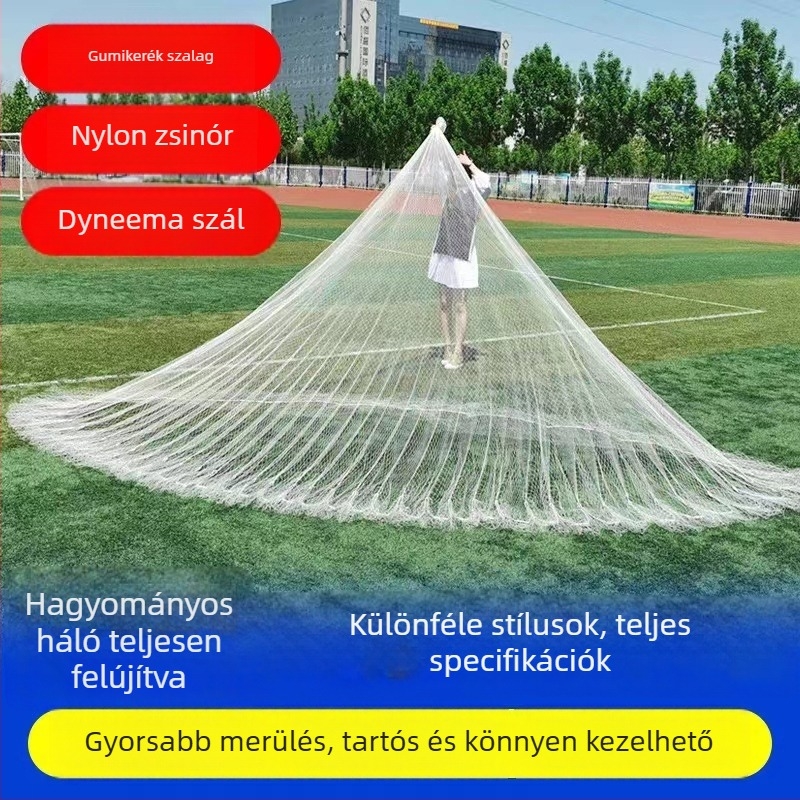 Kuhong kézzel készített hagyományos halászháló, nejlon anyagból, klasszikus stílus