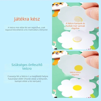 Csöndes könyv gyerekeknek: tépés és ragasztás tevékenység korai olvasáshoz állatokról szóló illusztrációkkal; anyag: papír; márka: Yisirui; 4–6 éveseknek