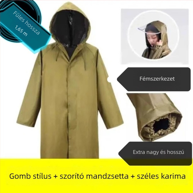 Felnőtteknek szóló Oxford szövet poncsó PU ragasztóval vízálló réteggel; újrahasználható