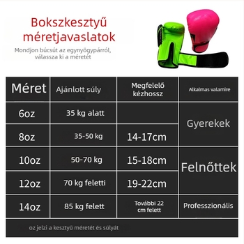 Hantu PU boxkesztyűk egytételes belső béleléssel Sanda, Taekwondo és harcművészeti edzéshez; légáteresztő bélés, ergonómikus illeszkedés, 0,3 kg