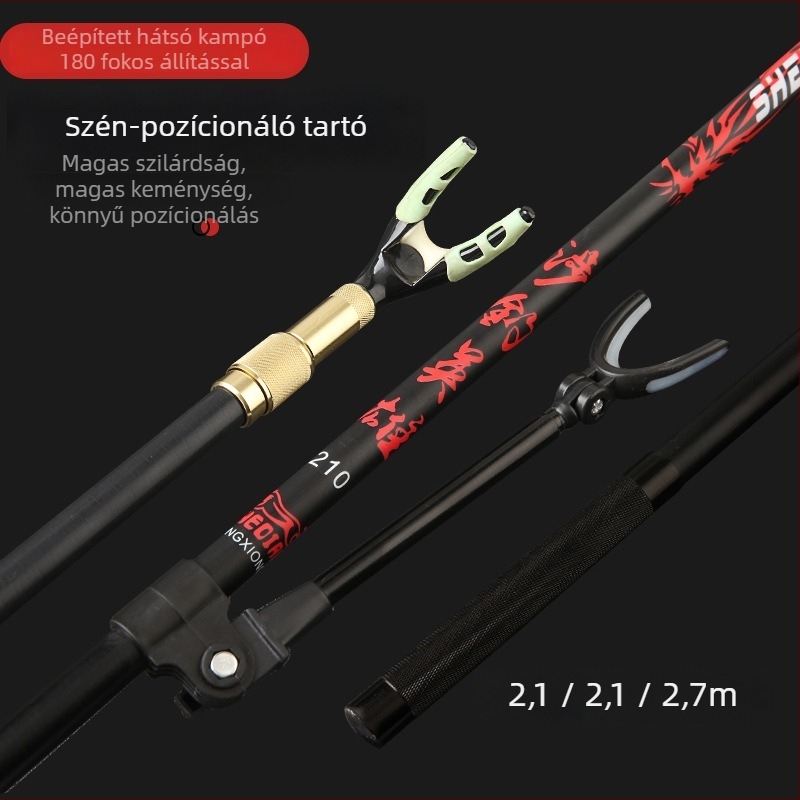 Szénszálas horgászbot tartó, többirányú forgású, kettős használat, márka Chuangjia