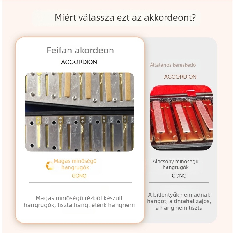 7‑gombos gyerek harmónika kezdőknek; anyagok: ABS műanyag, kraft papír, alumínium, réz; Modell ZX-07; csomagolás: színes doboz; 4–6 éveseknek