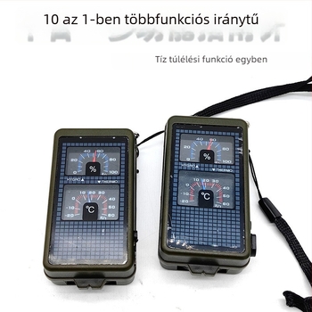 Túlélő Eszközök: 10 az 1-ben többfunkciós kompász hőmérővel, higrométerrel, LED világítással, kültéri gyújtó és síppal — Zhengneng; Eredet: Yiwu; Kereszt-szárnyú export kizárólagos forrás; Export tanúsítvány: Nincs