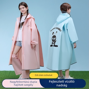 Gyerek esőkabát cipzárral, EVA anyag, logó nyomtatás, testreszabható (cipzár; EVA anyag; logó nyomtatás; testreszabás)