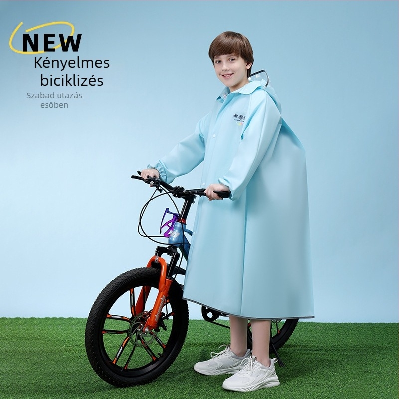 Gyerek esőkabát cipzárral, EVA anyag, logó nyomtatás, testreszabható (cipzár; EVA anyag; logó nyomtatás; testreszabás)