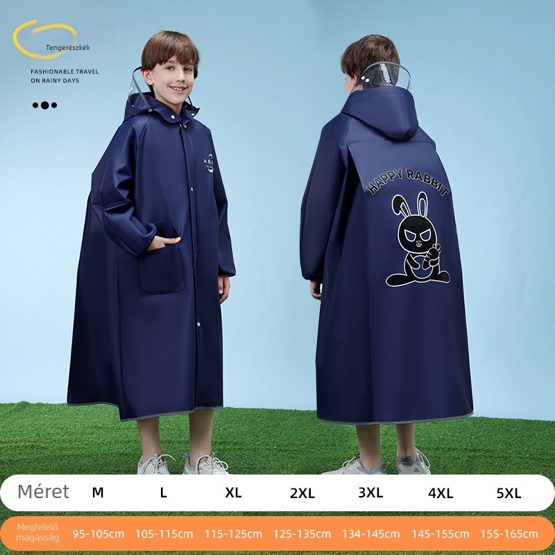 Gyerek esőkabát cipzárral, EVA anyag, logó nyomtatás, testreszabható (cipzár; EVA anyag; logó nyomtatás; testreszabás)