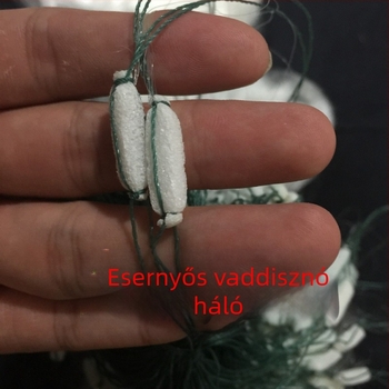 Háromrétegű süllyedő nylon horgászháló pontyhoz, habosított úszókkal és ólomtömegekkel