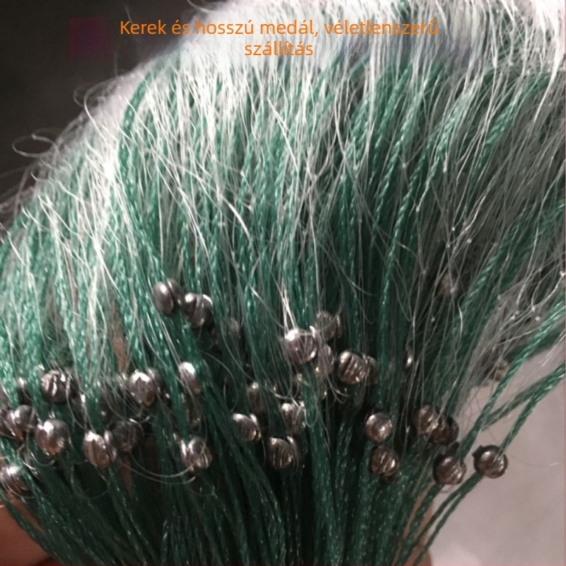 Háromrétegű süllyedő nylon horgászháló pontyhoz, habosított úszókkal és ólomtömegekkel