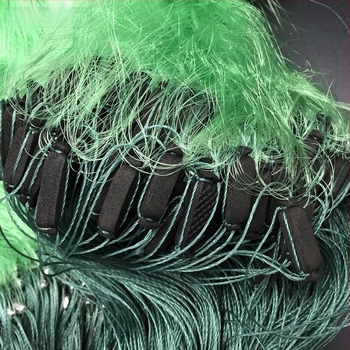 Háromrétegű nylon monofil szálú halászháló, 50 m hosszú, habosított úszók, ólom súlyok, Chaohu Qisheng Fishing Net Factory gyártó