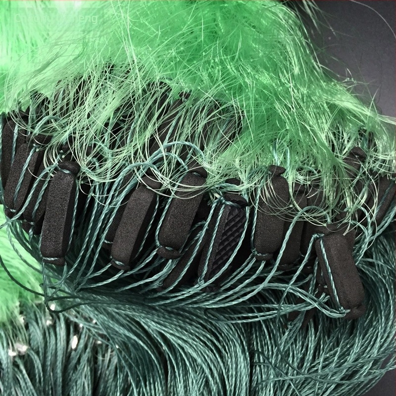 Háromrétegű nylon monofil szálú halászháló, 50 m hosszú, habosított úszók, ólom súlyok, Chaohu Qisheng Fishing Net Factory gyártó