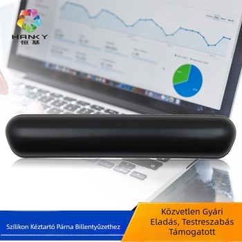 HANKY H-216 Csuklópárna billentyűzethez – bőr + szilikon + PU alap, csuklóvédő, injekciós öntés, kis párna, logó nyomtatás lehetséges, OEM testreszabás