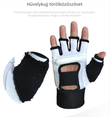 Félujjas ökölvívó kesztyű taekwondo, sanda és MMA-edzéshez