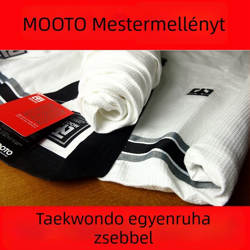 MOOTO Taekwondo edzőruha, klórtartalmú szálak, bemutatókhoz