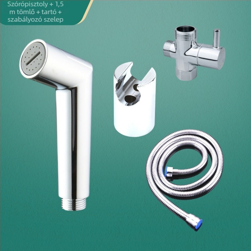 Króm bevonat vécépermetezőfej, állítható hordozható zuhanyfej buborékos tisztításhoz