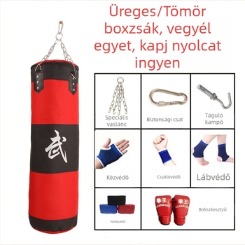 Függő bokszzsák Sanda és Taekwondo edzéséhez, otthoni edzés felnőtteknek és gyerekeknek, 5–15 kg, tömör vagy üres töltet.