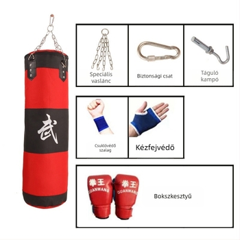 Függő bokszzsák Sanda és Taekwondo edzéséhez, otthoni edzés felnőtteknek és gyerekeknek, 5–15 kg, tömör vagy üres töltet.