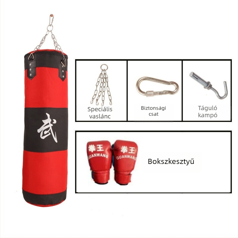 Függő bokszzsák Sanda és Taekwondo edzéséhez, otthoni edzés felnőtteknek és gyerekeknek, 5–15 kg, tömör vagy üres töltet.
