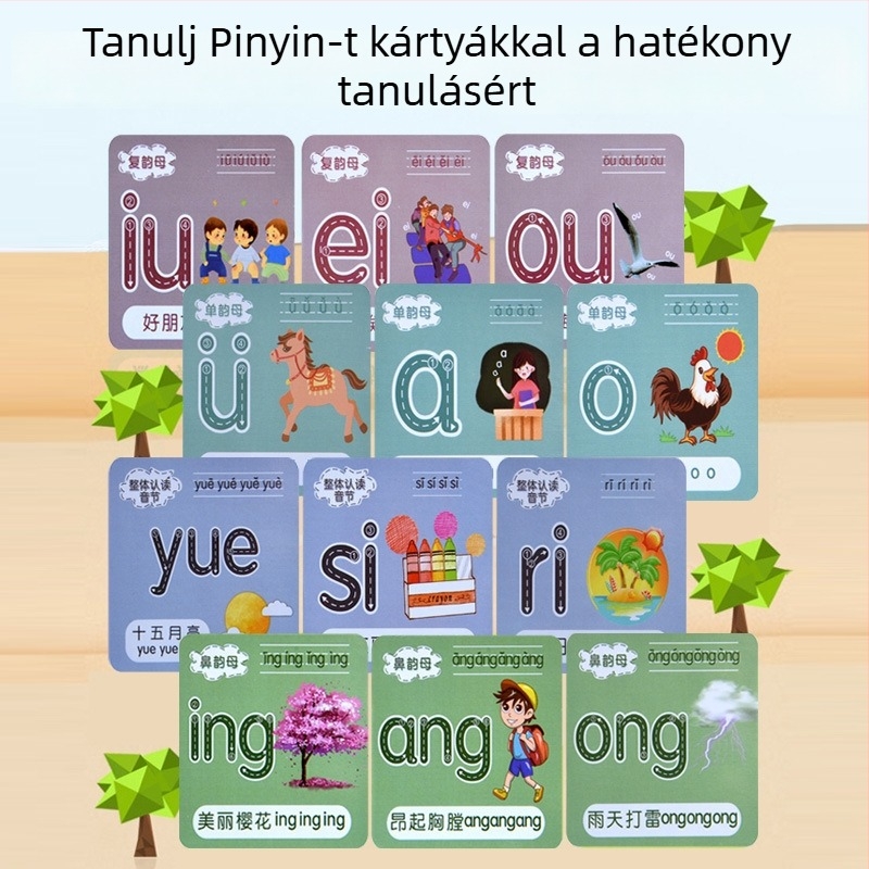 Gyerekek Pinyin tanulóeszköze — 3 az 1-ben Pinyin/Matematika/Angol, LCD interaktív tanulójáték hanggal, újratölthető