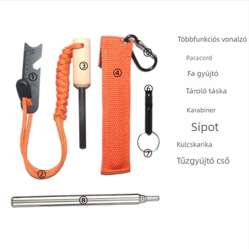 Magnézium tűzindító pálca készlet reszelővel és síppal — EM-05592, márka Other