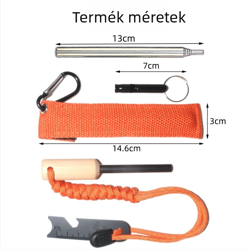 Magnézium tűzindító pálca készlet reszelővel és síppal — EM-05592, márka Other