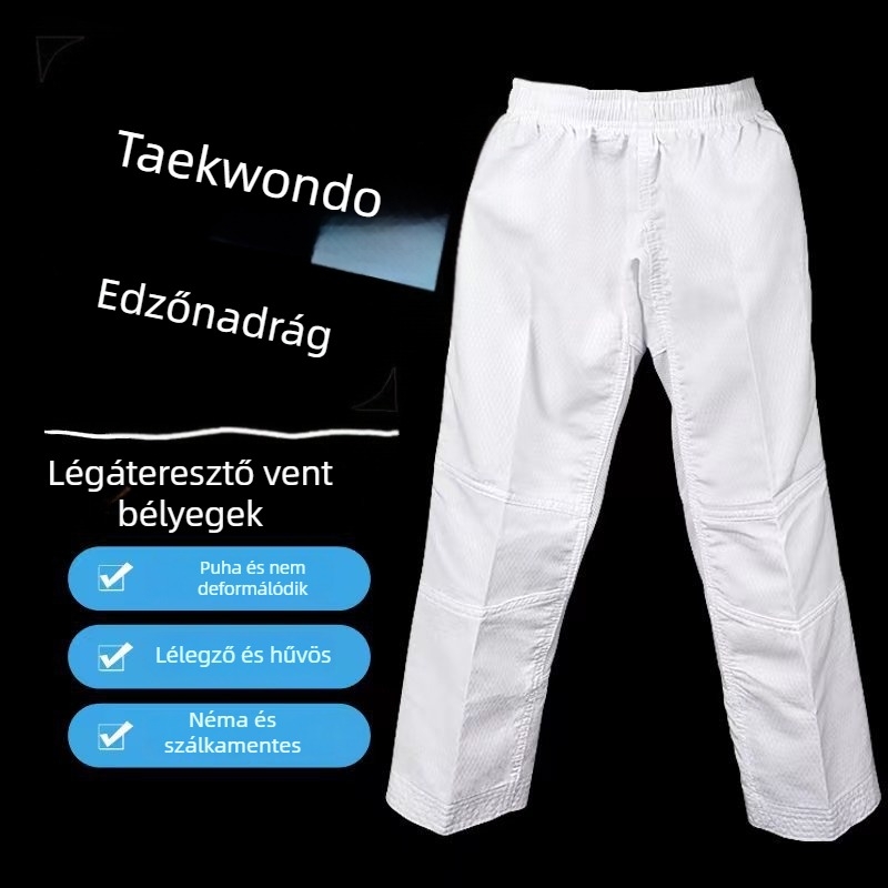 Taekwondo nadrág selyem-keverék anyagból, egyszínű, bélés viszkóz, Taekwondo-edzésre
