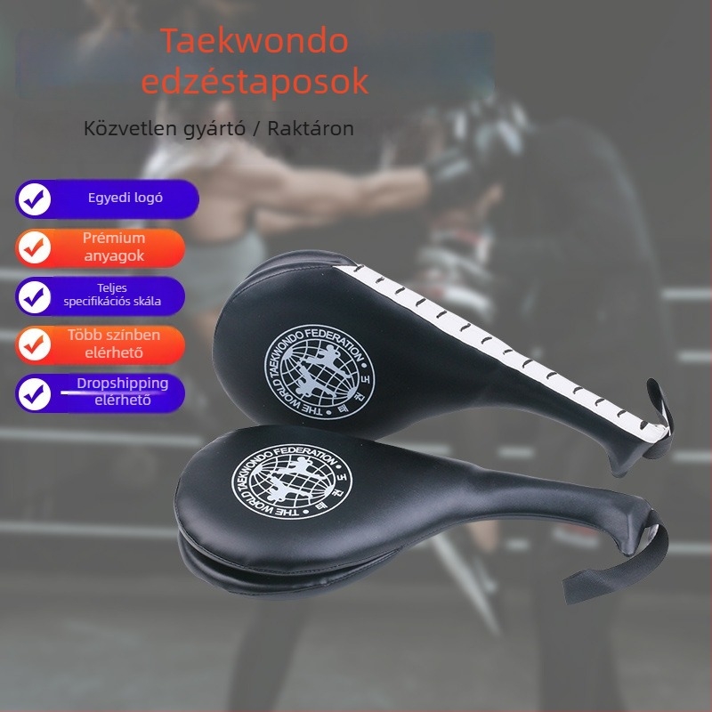 Taekwondo láb célpont – felnőtteknek, dupla levél oldalütés párna, PU, függőleges stílus, 0,35 kg