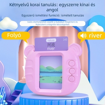 Gyerekeknek szóló képeslapos tanulógép (kínai–angol) – újratölthető, ABS, 8GB memória, 4–6 éveseknek