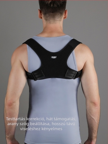 JINGBA Testtartás-korrigáló öv – felnőtteknek és gyerekeknek, univerzális háti támasz sporthoz és fitneszhez, nylon anyag