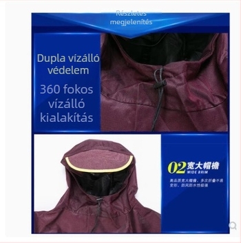Motorkerékpárhoz és elektromos járműhöz tervezett poncsó, vastag Oxford szövet, PVC ragasztó réteg, felnőtteknek, 1–2 főre, Tyrannosaurus