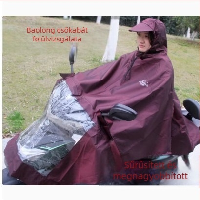 Motorkerékpárhoz és elektromos járműhöz tervezett poncsó, vastag Oxford szövet, PVC ragasztó réteg, felnőtteknek, 1–2 főre, Tyrannosaurus