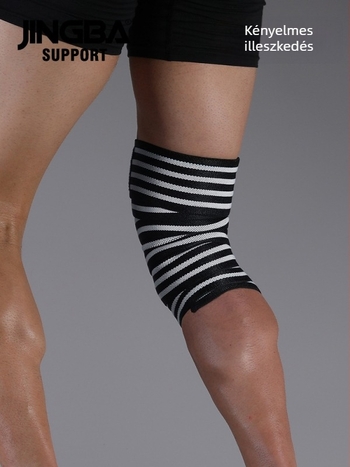 Sport térdvédő – nylon alapanyagú térdvédő, nylon-spandex keverék, felnőtteknek, alkalmas kosárlabda, súlyemelés és futball számára, súly 100–150 g