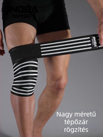 Sport térdvédő – nylon alapanyagú térdvédő, nylon-spandex keverék, felnőtteknek, alkalmas kosárlabda, súlyemelés és futball számára, súly 100–150 g