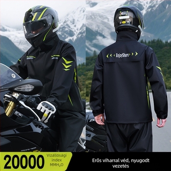 Motorkerékpár esőruha, 2025 nehéz esőkabát felosztott dizájnnal kézbesítőknek, alkalmas motorkerékpárokhoz és elektromos járművekhez