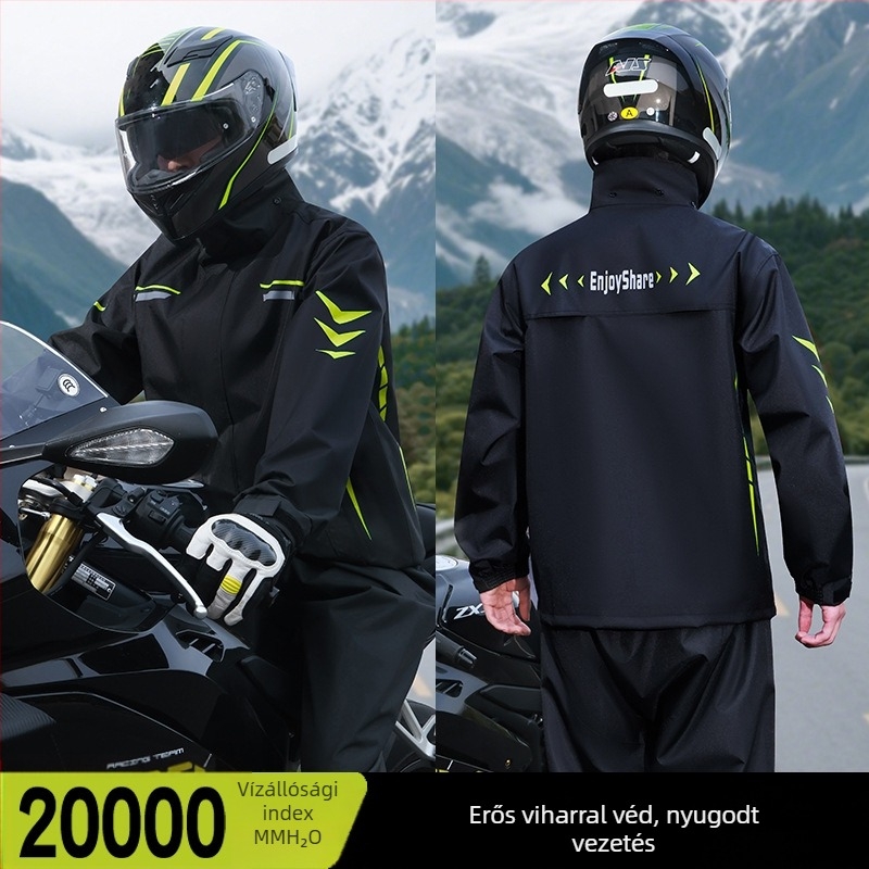 Motorkerékpár esőruha, 2025 nehéz esőkabát felosztott dizájnnal kézbesítőknek, alkalmas motorkerékpárokhoz és elektromos járművekhez
