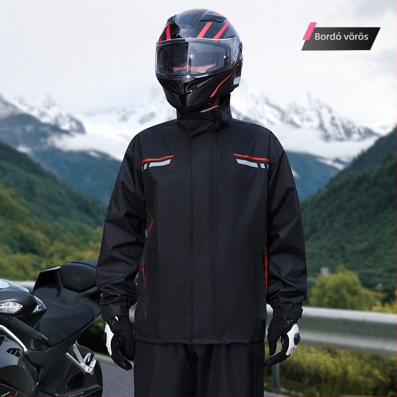 Motorkerékpár esőruha, 2025 nehéz esőkabát felosztott dizájnnal kézbesítőknek, alkalmas motorkerékpárokhoz és elektromos járművekhez