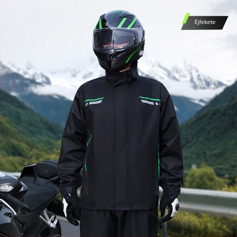 Motorkerékpár esőruha, 2025 nehéz esőkabát felosztott dizájnnal kézbesítőknek, alkalmas motorkerékpárokhoz és elektromos járművekhez
