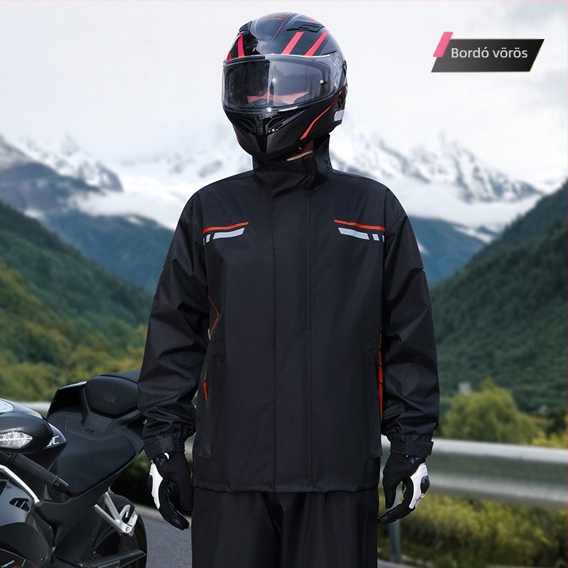 Motorkerékpár esőruha, 2025 nehéz esőkabát felosztott dizájnnal kézbesítőknek, alkalmas motorkerékpárokhoz és elektromos járművekhez