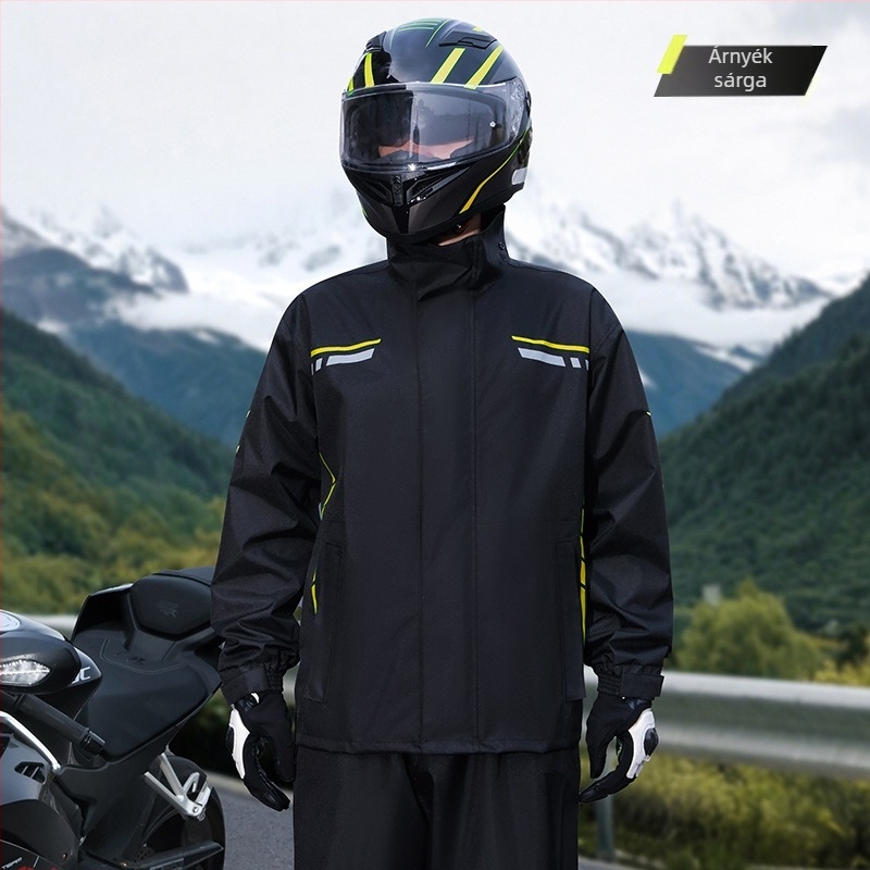 Motorkerékpár esőruha, 2025 nehéz esőkabát felosztott dizájnnal kézbesítőknek, alkalmas motorkerékpárokhoz és elektromos járművekhez