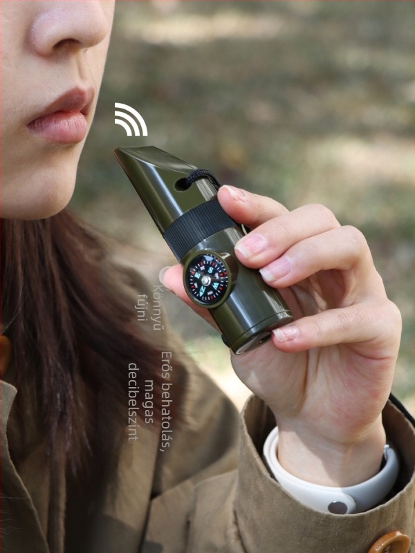 Kültéri hét az egyben: magas frekvenciájú síp túléléshez, kompasszal és vészjelzési funkcióval